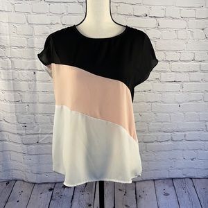 SOLD - Shein color block blouse